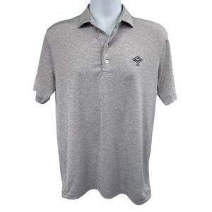 Johnnie-O Gray Striped Golf Polo Shirt Men’s Size S Stretch‎ Performance